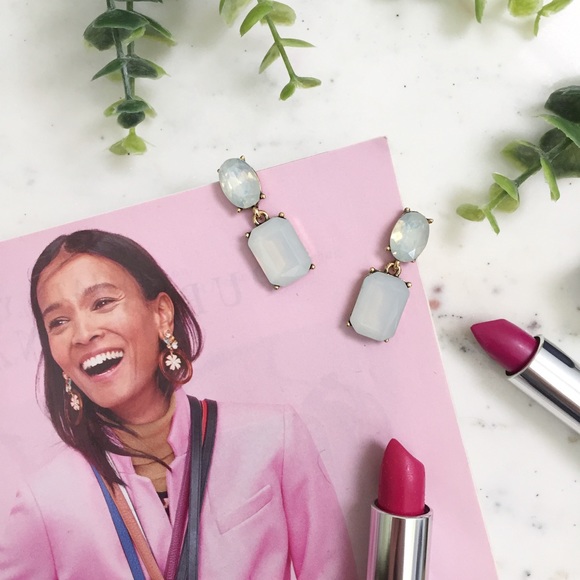 "Elora" Earrings || White Crystal Statement - Picture 3 of 9